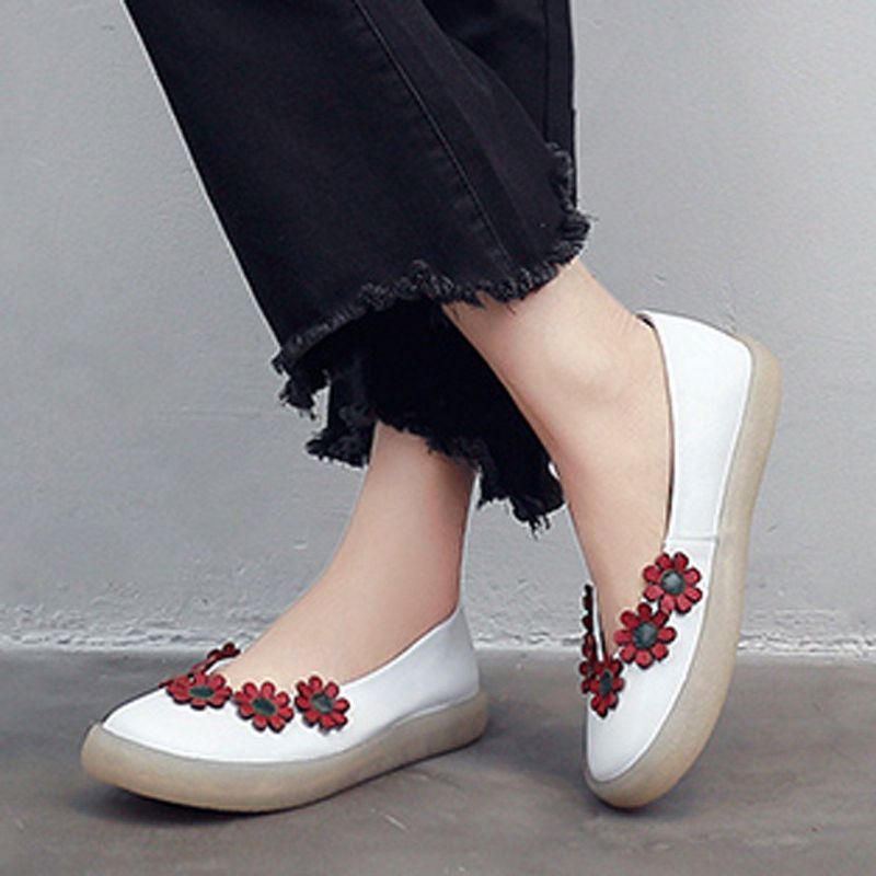 Kvinder Flat Floral Plus Størrelse 34-43 Slip On Casual Sko