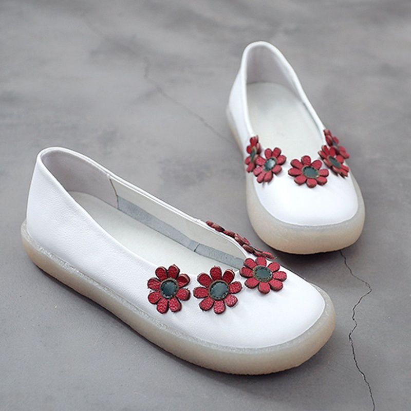 Kvinder Flat Floral Plus Størrelse 34-43 Slip On Casual Sko