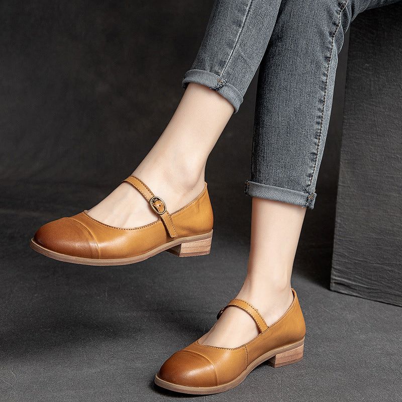 Kvinder Retro Casual Loafers I Massivt Læder