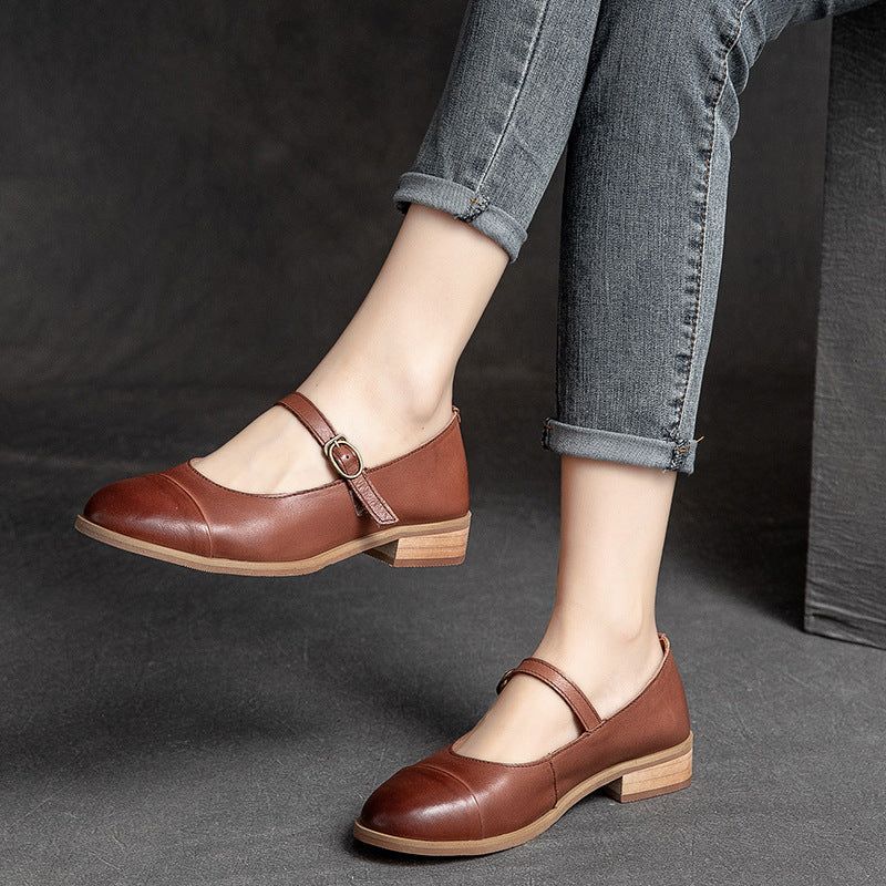 Kvinder Retro Casual Loafers I Massivt Læder