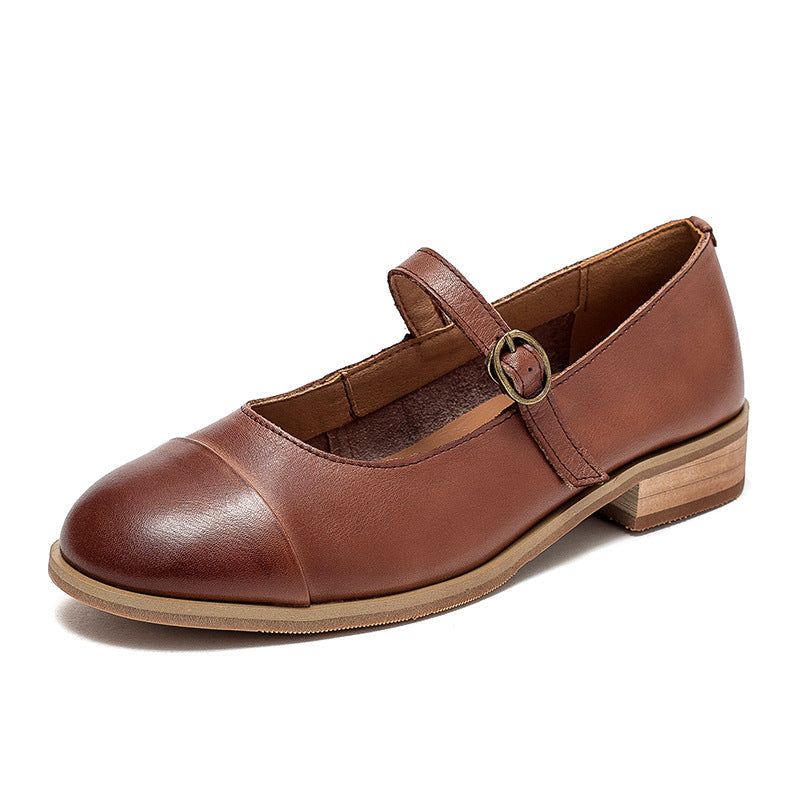 Kvinder Retro Casual Loafers I Massivt Læder