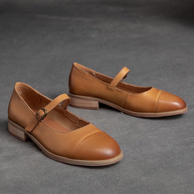 Kvinder Retro Casual Loafers I Massivt Læder