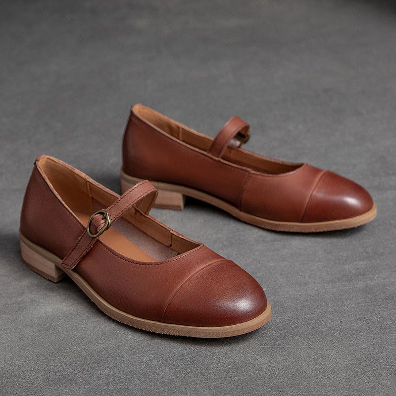 Kvinder Retro Casual Loafers I Massivt Læder