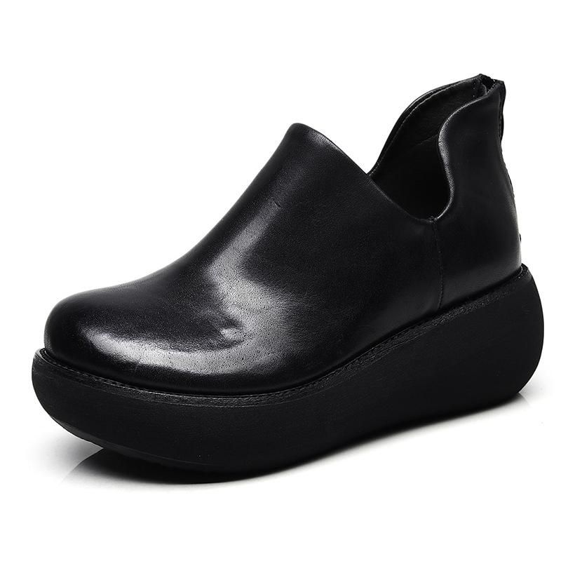 Kvinder Retro Læder Slip-on Casual Sko