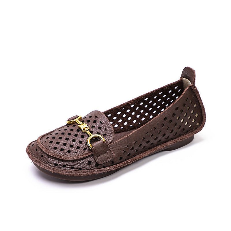 Kvinder Sommer Soft Hollow Læder Casual Loafers