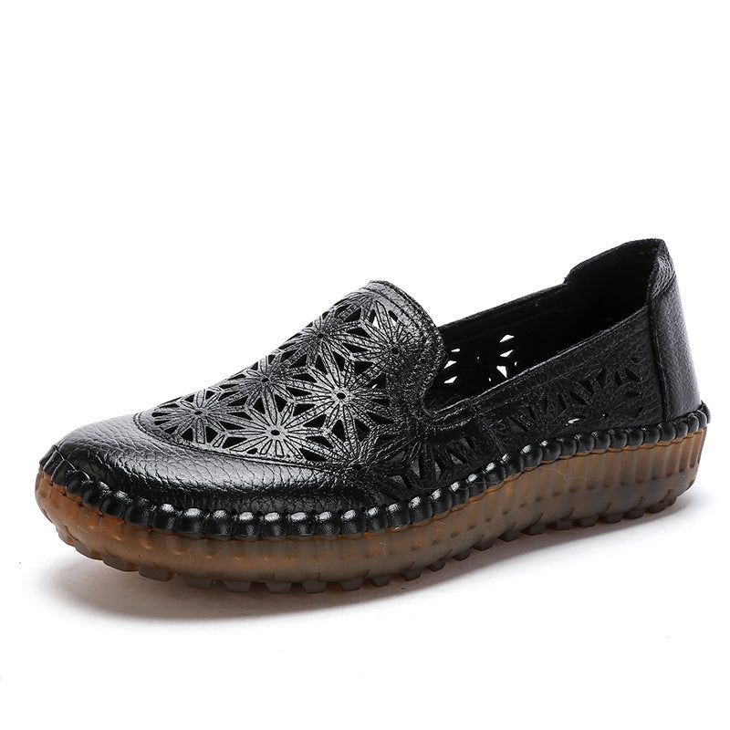 Læder Casual Hollow Out Loafers Plus Size