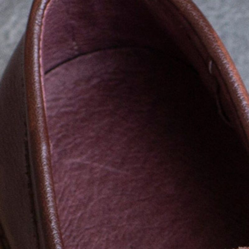 Spring Læder British Round Toe Loafers Sko