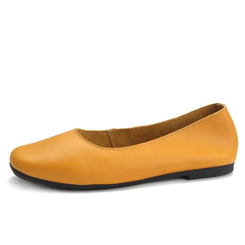 Square Toe Håndlavede Flats Casual Sko 33-41