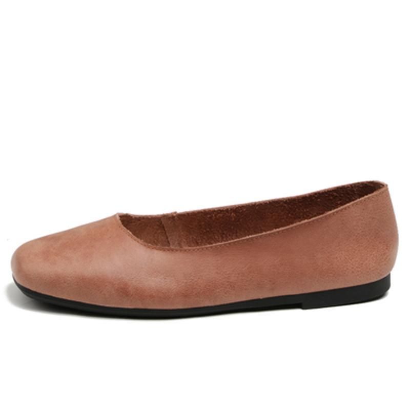 Square Toe Håndlavede Flats Casual Sko 33-41